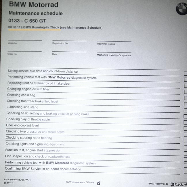 Honda scooter maintenance schedule