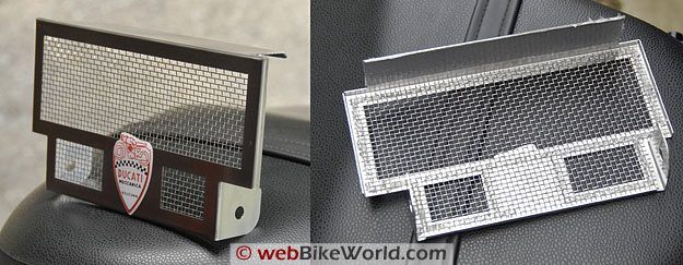 Radiator guard, front and rear views.