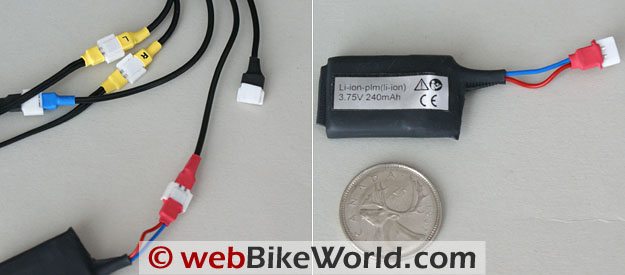 AKE Stealth Bluetooth Intercom 200 - Wiring harness and rechargeable battery