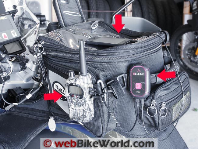 UClear WT300 Mounted on Tank Bag