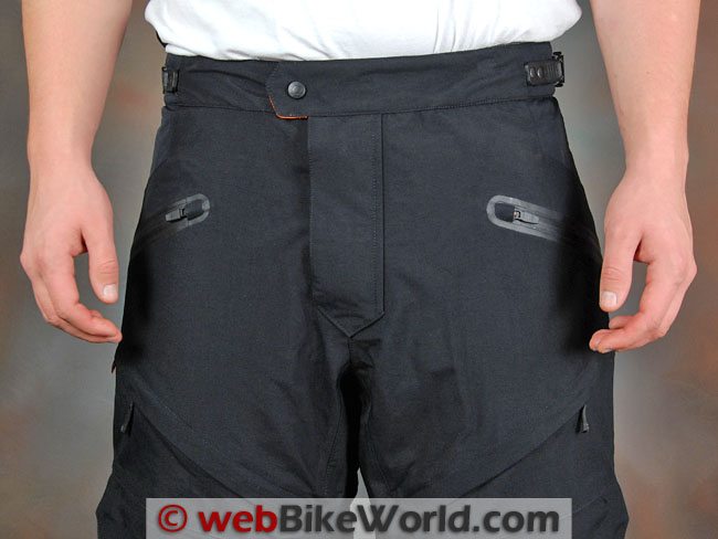 Front Waistband of the Firstgear Escape TPG Textile Pants