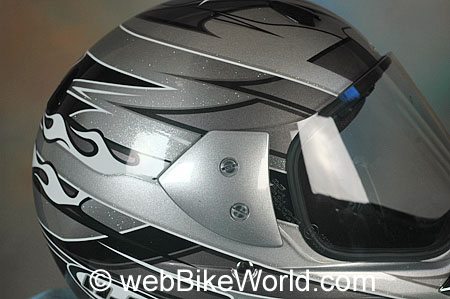 HJC CL-XS Side View With Plates Installed