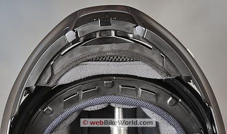 HJC FS-MAX - Showing underside of raised visor
