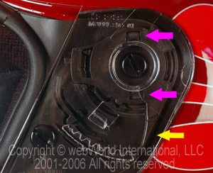 Visor Locking Mechanism - Locked Position