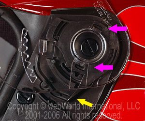 Visor Locking Mechanism - Open Position