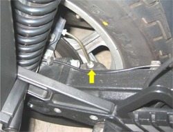 Replacing rear brake line on BMW motorcycle