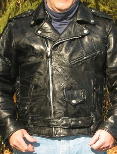 Diamond Plate Classic Leather Motorcycle Jacket