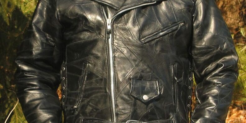 Diamond Plate Classic Leather Motorcycle Jacket