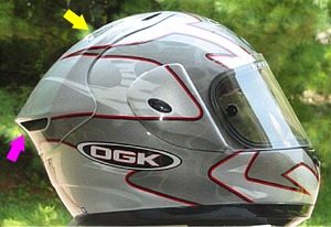 Vents on the OGK FF-4 helmet