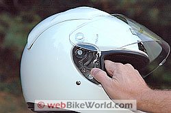 M2R helmet visor removal system