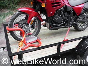 Motorcycle tie down trailer