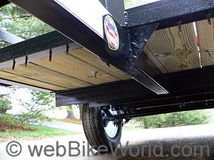 Motorcycle cargo trailer underside framing