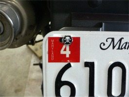 License Plate Bolts on Bike