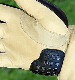 Held Steve gloves - palm view showing riveted slider