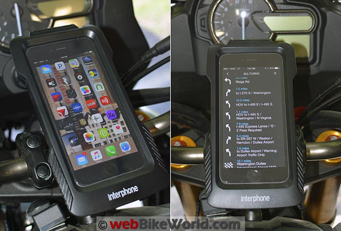 Interphone Pro Case for iPhone on Motorcycle