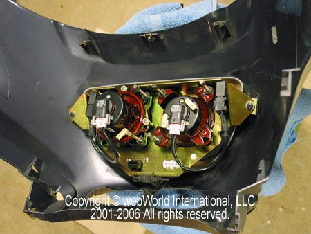 Back Side of Motorcycle Headlight Upgrade for the BMW K1200LT