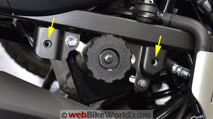 Suzuki V-Strom Passenger Foot Peg Mounts Removed