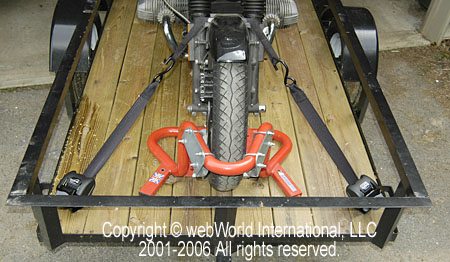 Motorcycle trailer with Cargo Buckles installed