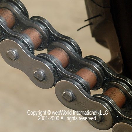 Motorcycle Chain Closeup After Cleaning