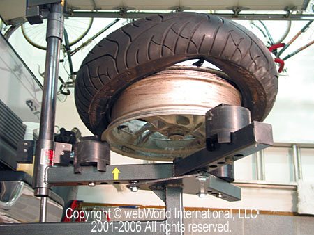 Motorcycle Tire Changer - View From Below