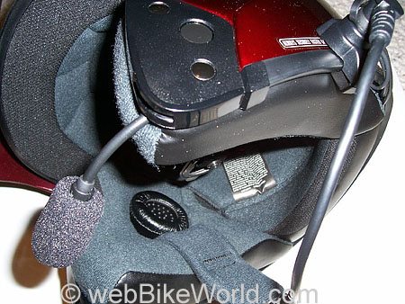 J&M Motorcycle Intercom Mounted on HJC Helmet