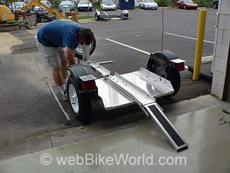 Rear View - Rocket Folding Motorcycle Trailer