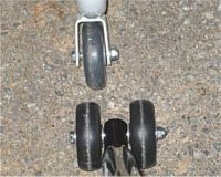 Motorcycle rear wheel stand wheels