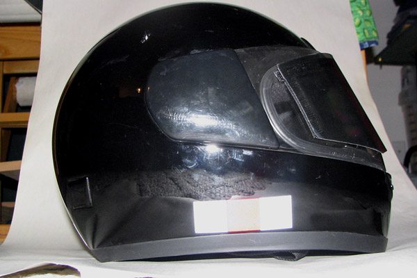 Reflective tape on helmet