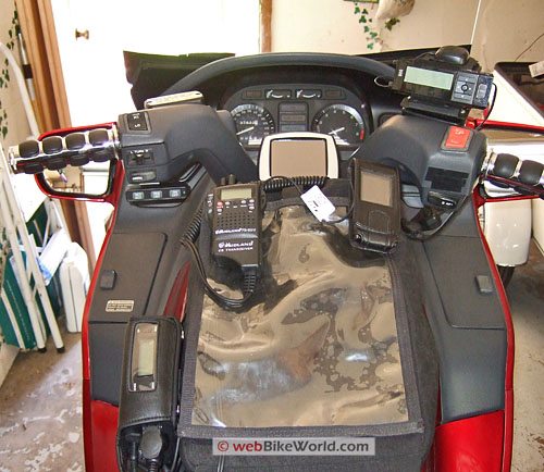 View of the cockpit on the Honda during cruise control installation.