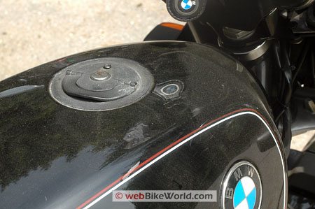 BMW Fuel Tank Before Treatment With Glare Sahara Waterless Cleaner and Polish