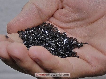 Polycarbonate beads used to manufacture motorcycle helmet visors