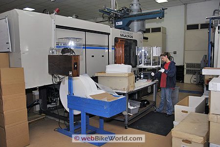 A computer-controlled injection molding machine for motorcycle helmet visors