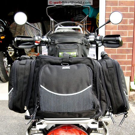 Marsee ZIPP Bag - Rear view, mounted on motorcycle