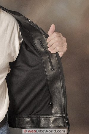 Furygan "Fighter" Leather Motorcycle Jacket - Lining, Pocket and Removable Insulation Zipper