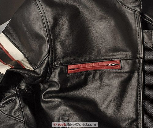 Furygan "Fighter" Leather Motorcycle Jacket - Upper Chest and Zipper