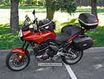 Kawasaki Versys - Candy Burnt Orange, Left Side with Luggage