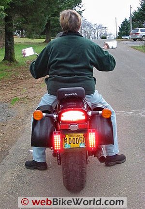 Motorcycle Auxiliary LED Brake Light - Lights On