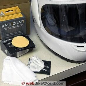 helmet visor water repellent
