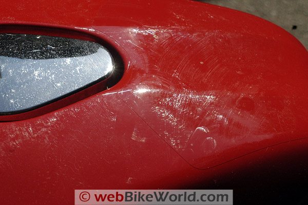 Clear Vinyl Paint Protection on Ducati Fuel Tank, Top