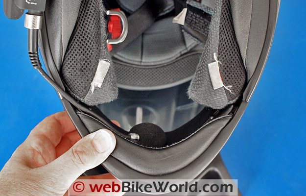 Mounting the BikerCom Intercom in a Helmet - Microphone