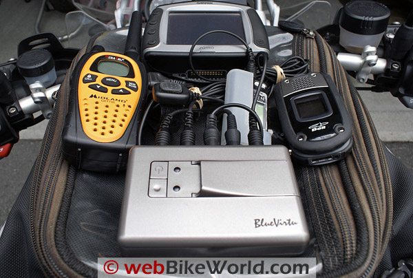  Blu Virtu BAT-01 and BSH-01 Motorcycle Intercom, Tank Bag and Peripherals