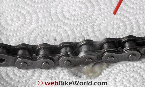 Castrol Chain Wax on Motorcycle Chain