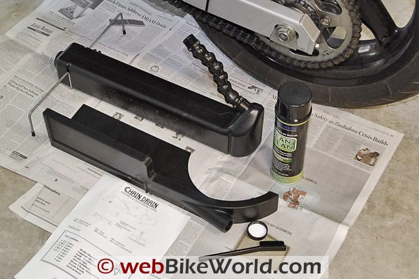 Chain Drain Motorcycle Chain Cleaner and Chain Cleaning System