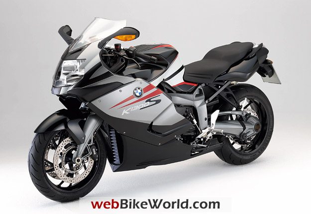 BMW K 1300 S in Granite Grey Metallic/Light Grey Metallic with Magma Red highlights.