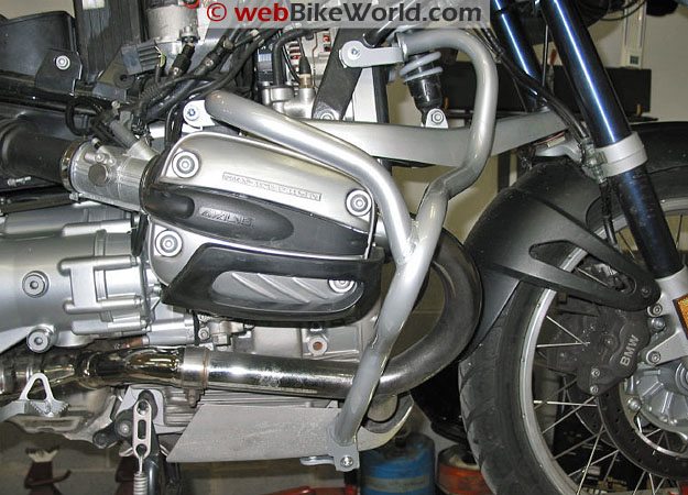 Motorcycle Crash Bars - Side View of Mounting