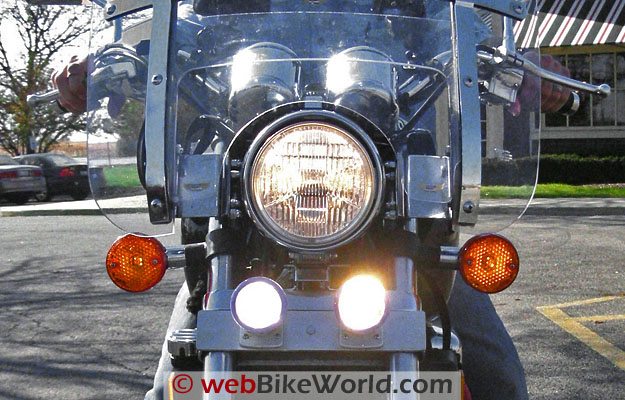 Motorcycle Driving Lights Turned On