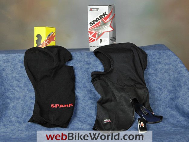 Spark "Ci-Co" seamless Balaclava (L) and Spark "Artù" Balaclava