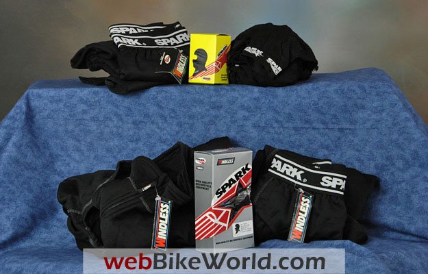 Variety of Spark motorcycle underwear products