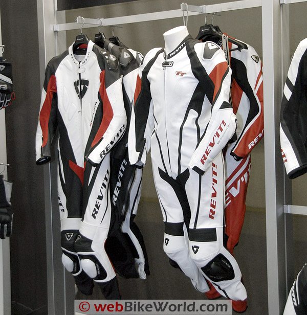Rev'it "Replica" (L) Leathers and the new "TT" leathers (R).