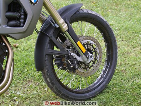 BMW F800GS Review - Front 21" Wheel